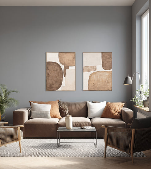 Lior, Painting, Framed poster, Poster, H120xW90xD3,8cm, Light brown